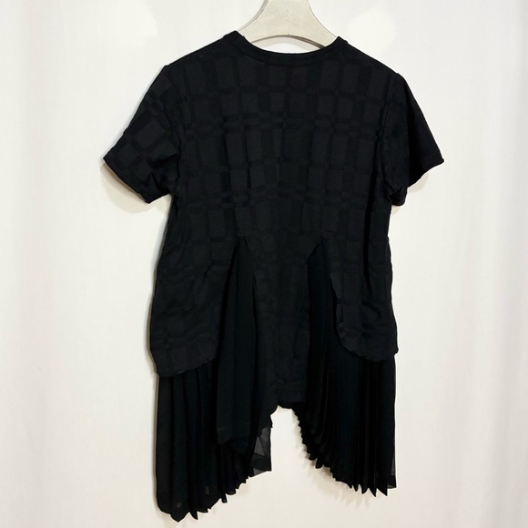 Comme Des Garçons Pleated-Inset Checked Cotton-Blend T-Shirt - Picture 10 of 12